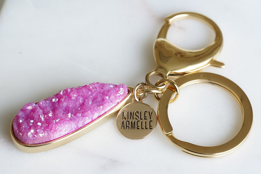 Accessory Collection -  Blush Quartz Drop Keychain (Wholesale)