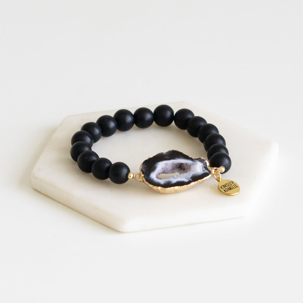 Agate Collection - Coal Bracelet