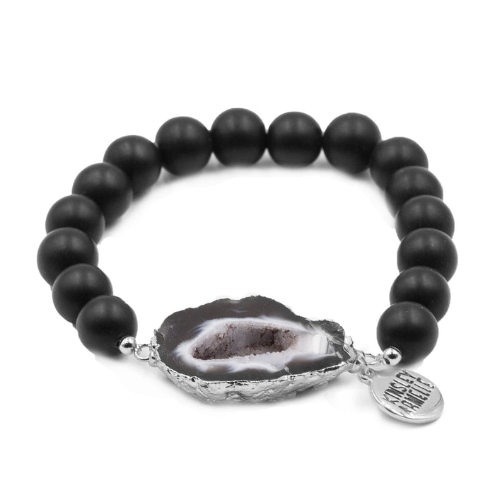 Agate Collection - Silver Coal Bracelet