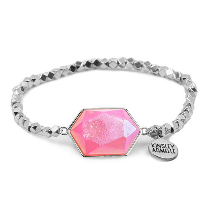 Andrea Collection - Silver Blush Quartz Bracelet