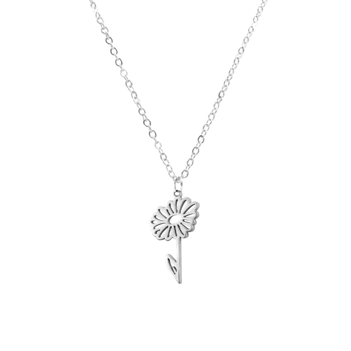 Birth Flower Collection - Silver Daisy Necklace (April)