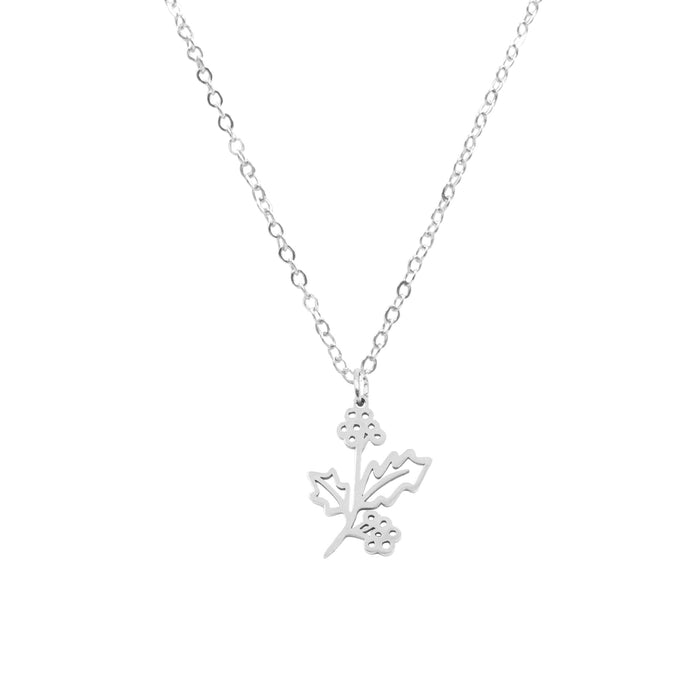 Birth Flower Collection - Silver Holly Necklace (December) (Ambassador)