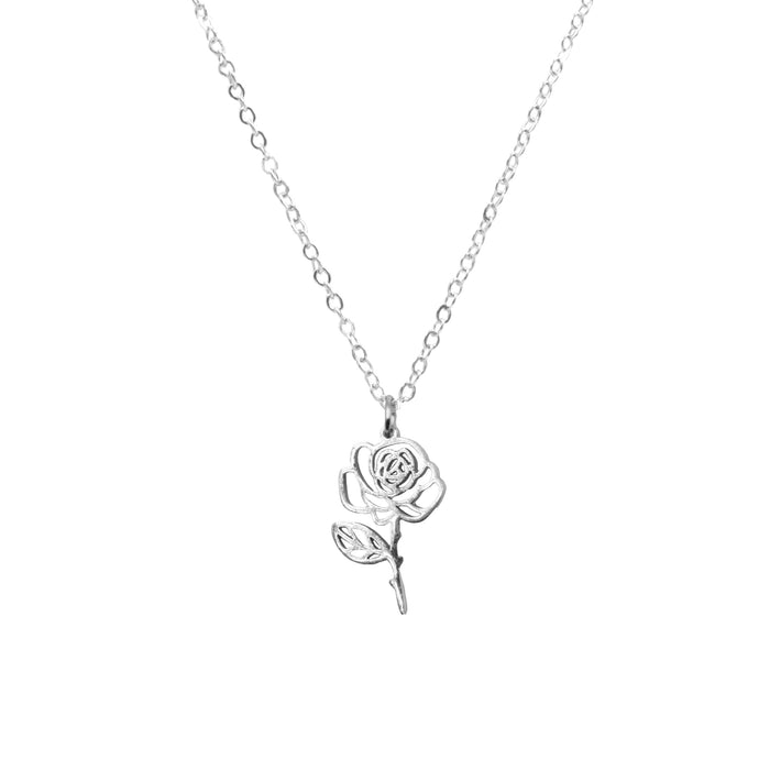 Birth Flower Collection - Silver Rose Necklace (June) (Wholesale)