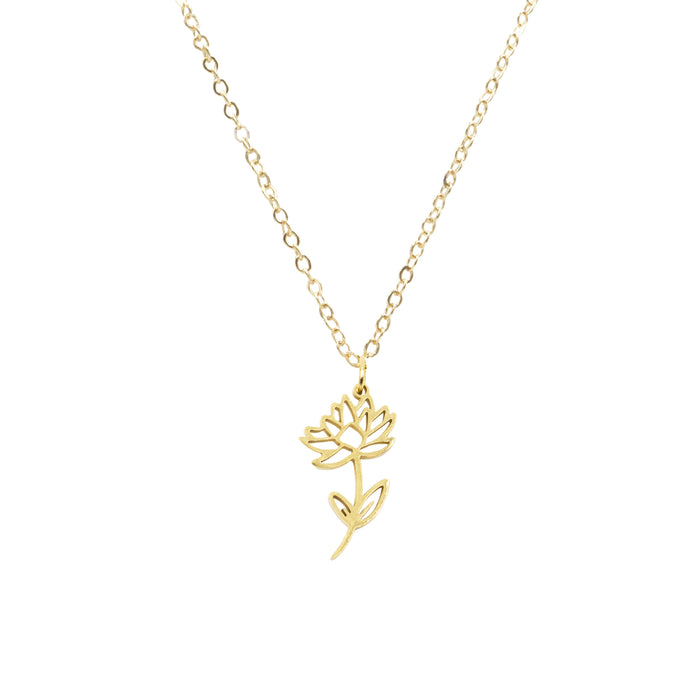Birth Flower Collection - Water Lily  Necklace (July)