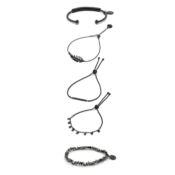Black Sloane Bracelet Stack (Wholesale)