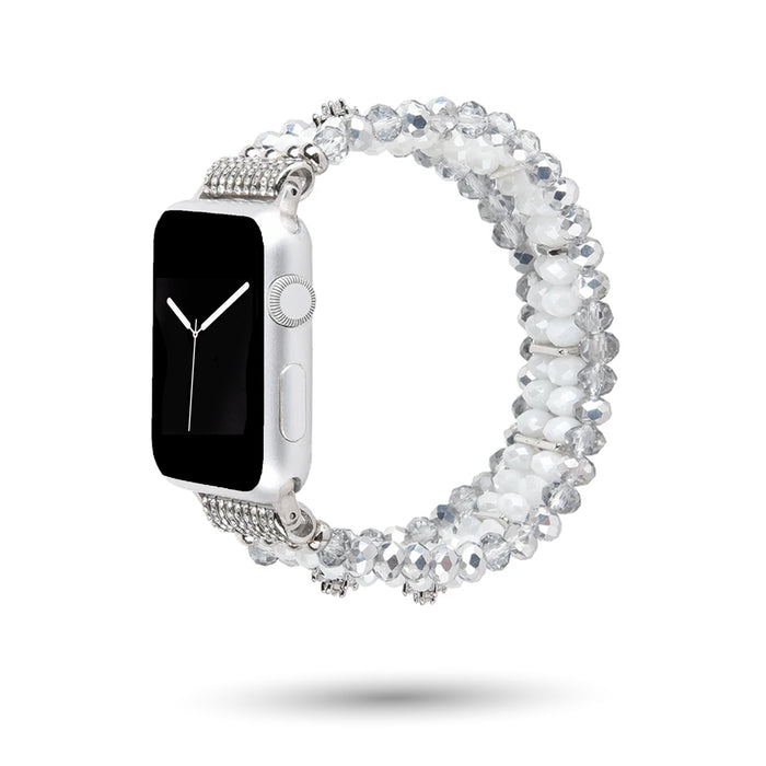 Brea Collection - Silver Crystal Glass Apple Watch Band (Wholesale)