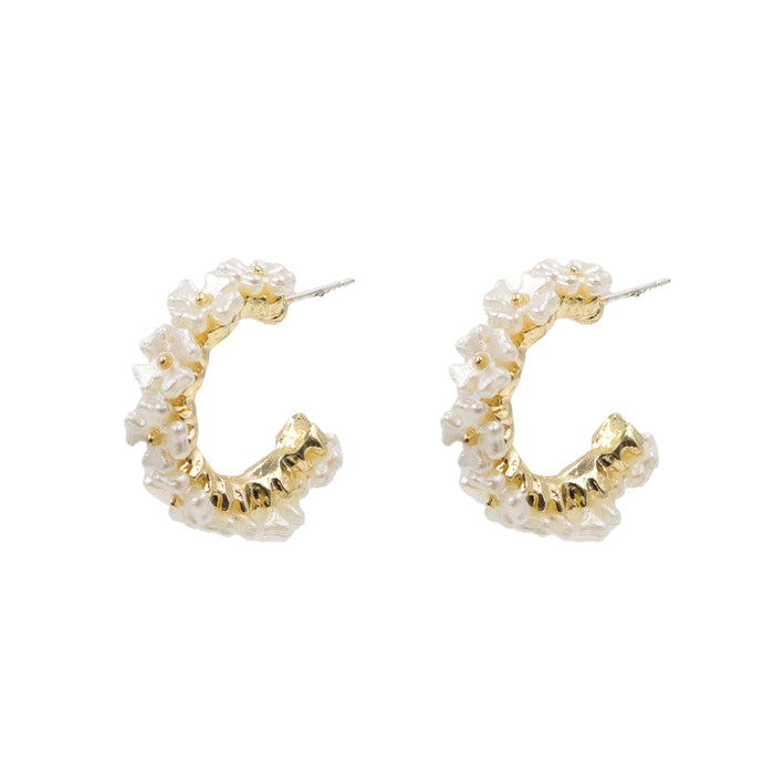 Daisy Collection - Pearl Hoop Earrings (Wholesale)