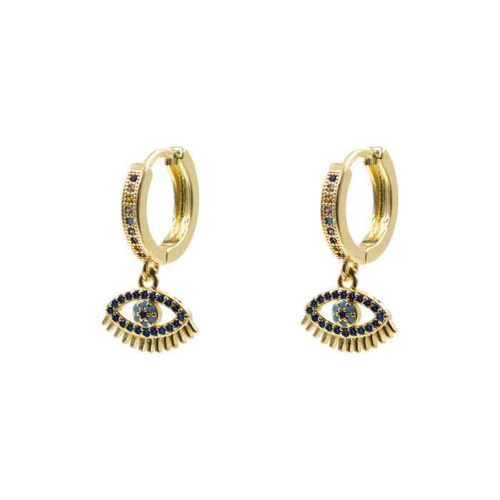 Delmira Collection - Evil Eye Drop Azure Mix Earrings (Wholesale)