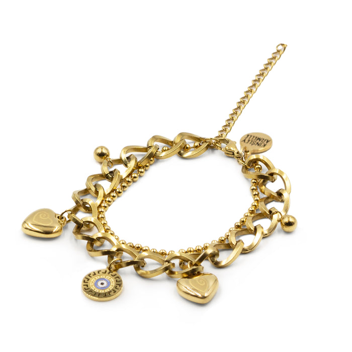 Delmira Collection - Evil Eye Heart Chain Bracelet (Ambassador)
