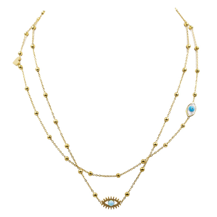 Delmira Collection - Evil Eye Heart Necklace (Ambassador)