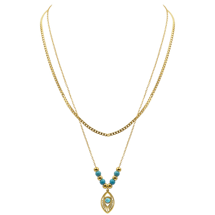 Delmira Collection - Evil Eye Layered Necklace (Wholesale)