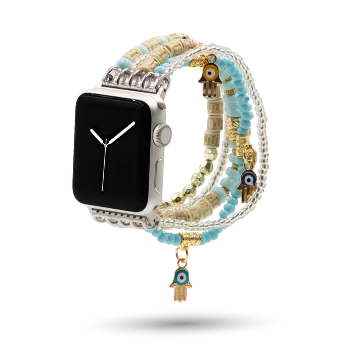 Delmira Collection - Hamsa Baby Blue Apple Watch Band (Wholesale)