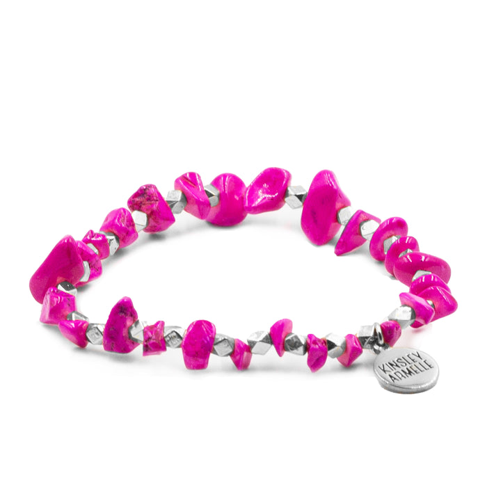 Farrah Collection - Silver Fuchsia Bracelet (Wholesale)