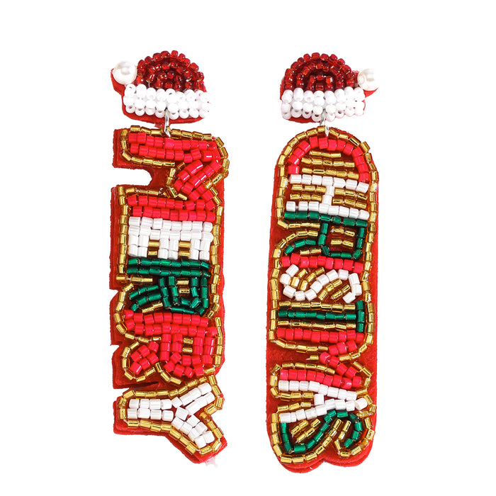 Holiday Collection - Merry Christmas Earrings (Wholesale)