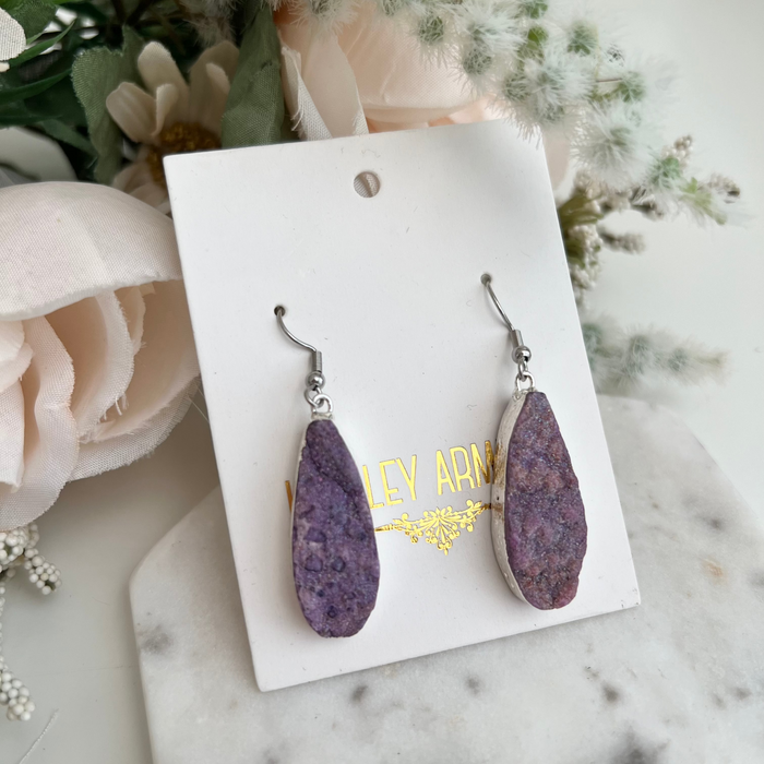 Druzy Collection - Silver Royal Drop Earrings (FB Insiders)