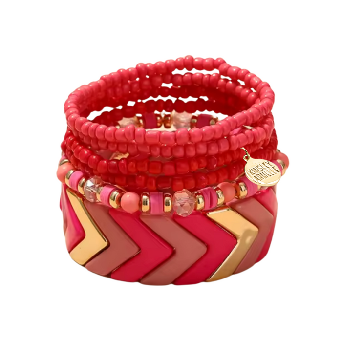Herringbone Guava Bracelet Stack