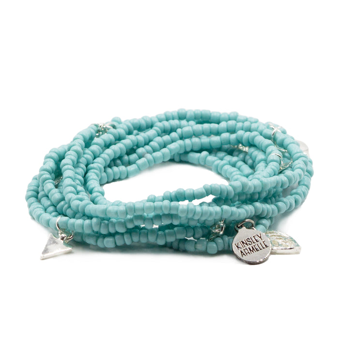 Jolene Collection - Silver Aqua Wrap Bracelet (Wholesale)