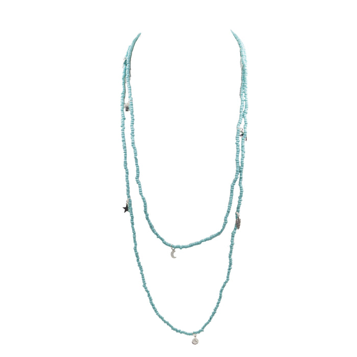 Jolene Collection - Silver Aqua Wrap Necklace