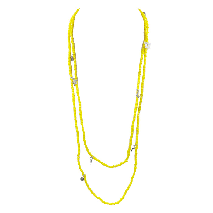 Jolene Collection - Silver Mustard Wrap Necklace (Wholesale)