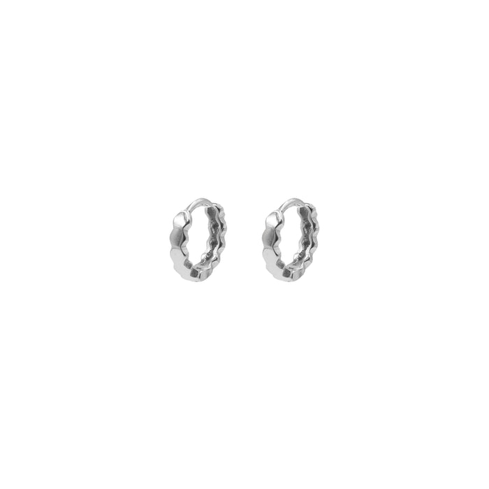 Karissa Collection - Silver Huggie Hoop Earrings (Wholesale)
