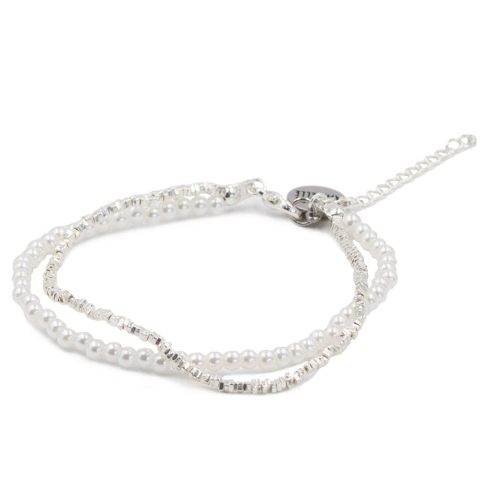 Leonora Collection - Silver Pearl Bracelet