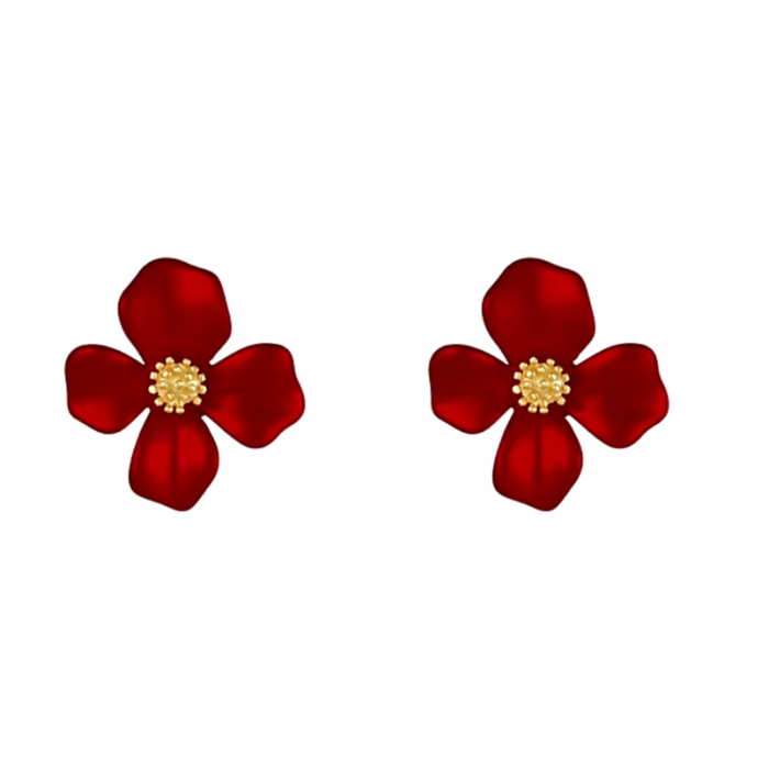 Holiday Collection - Red Poinsettia Earrings