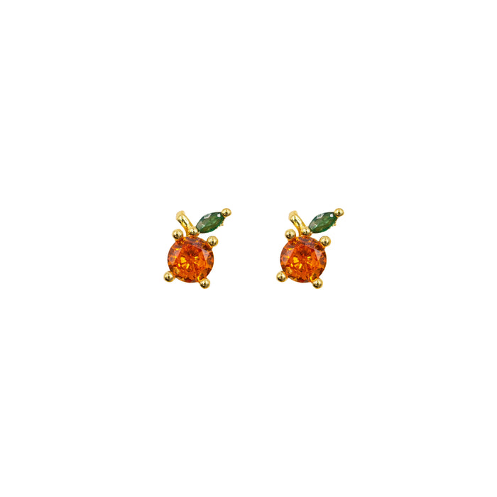 Lucia Collection - Orange Stud Earrings