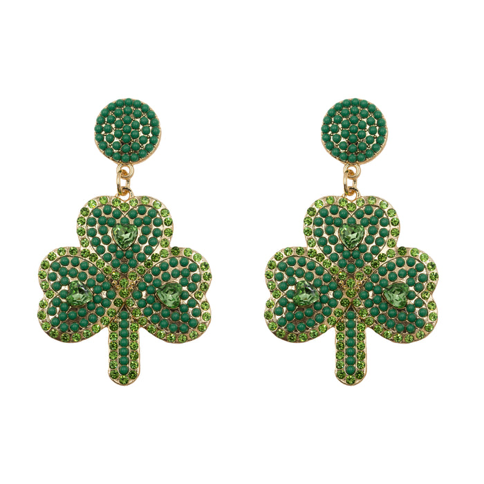 Lucky Collection - Shamrock Bling Earrings (Wholesale)