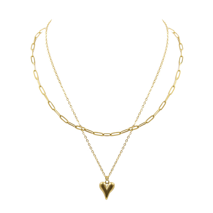 Lynsey Collection - Layered Heart Necklace (Wholesale)