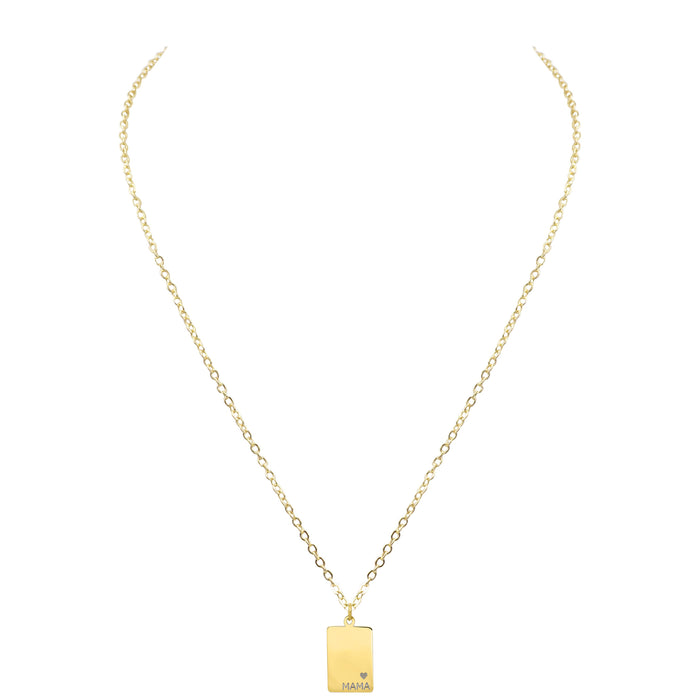 Mama Collection - Gold Engraved Rectangle Necklace (Ambassador)