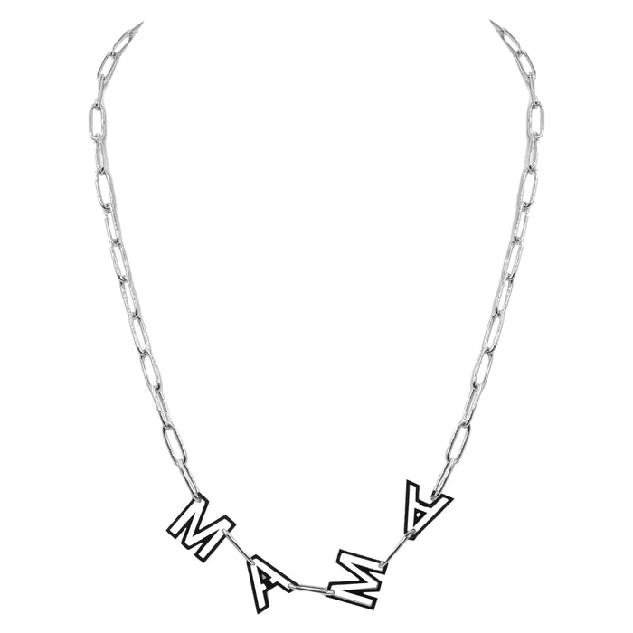 Mama Collection - Silver Lync Letter Necklace