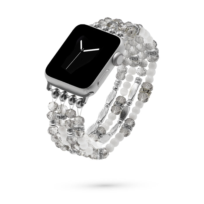 Nellie Collection - Silver Crystal Glass Apple Watch Band (Wholesale)