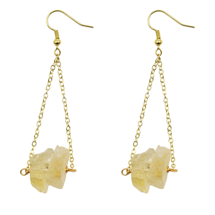 Percy Collection - Raw Amber Stone Earrings (Wholesale)