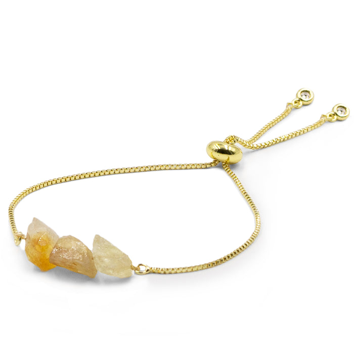 Percy Collection - Raw Amber Triple Stone Bracelet (Wholesale)