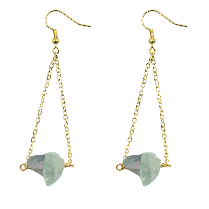 Percy Collection - Raw Green Fluorite Stone Earrings (Ambassador)
