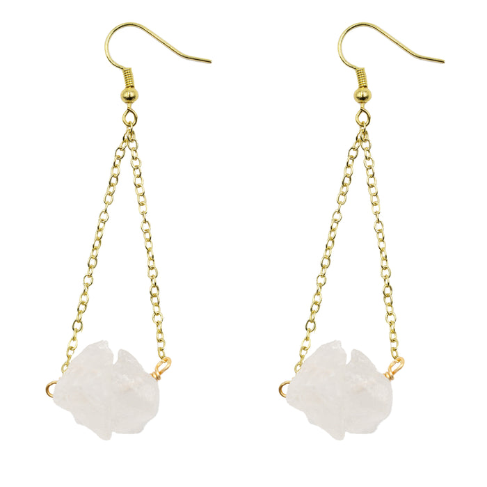 Percy Collection - Raw Quartz Stone Earrings