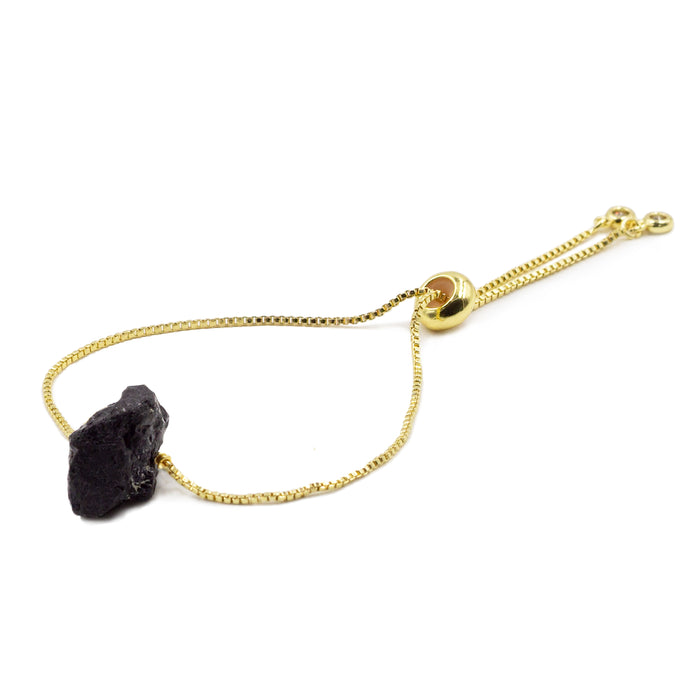 Percy Collection - Raw Raven Stone Bracelet