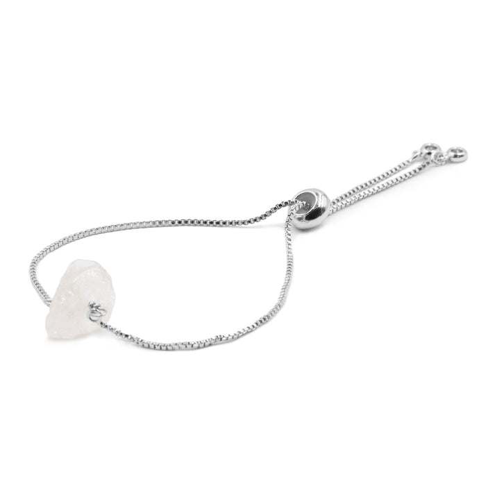 Percy Collection - Silver Raw Quartz Stone Bracelet (Ambassador)