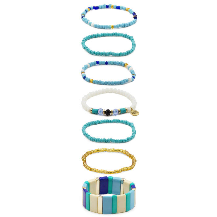 Pippa Azure Bracelet Stack (Wholesale)