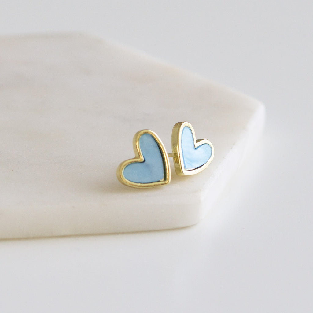 Rosalie Collection - Azure Heart Earrings