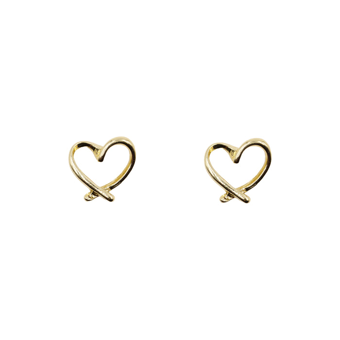 Rosalie Collection - Open Heart Gold Stud Earrings