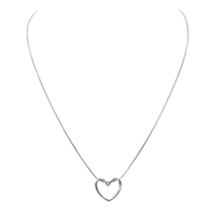 Rosalie Collection - Silver Open Heart Necklace (Wholesale)