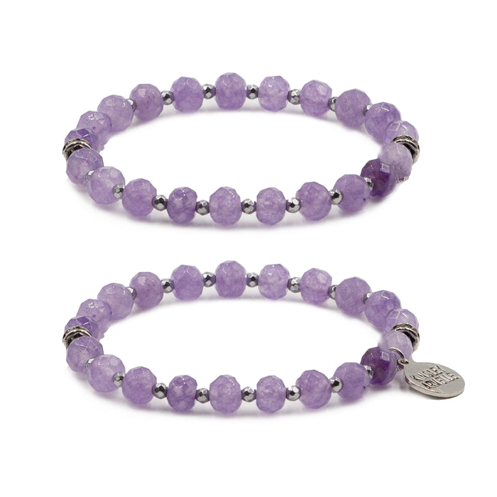 Farrah Collection - Silver Violet Bracelet Set (Limited Edition) (Wholesale)