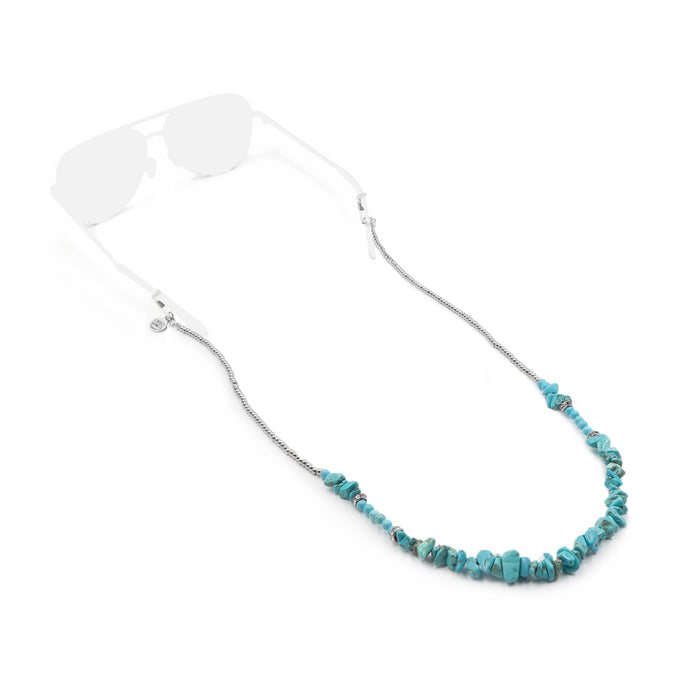 Sunny Collection - Silver Cluster Turquoise Sunglasses Strap (Limited Edition)