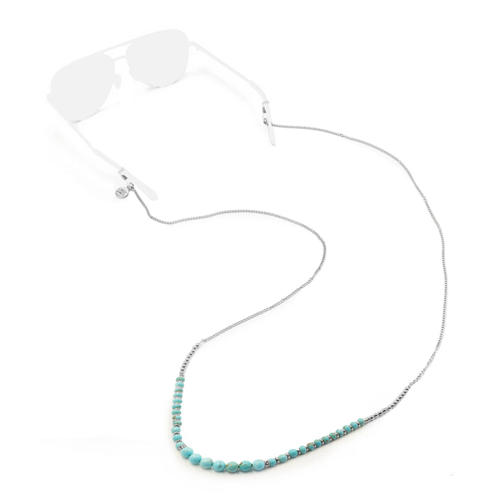 Sunny Collection - Silver Phoebe Turquoise Sunglasses Strap (Limited Edition) (Wholesale)