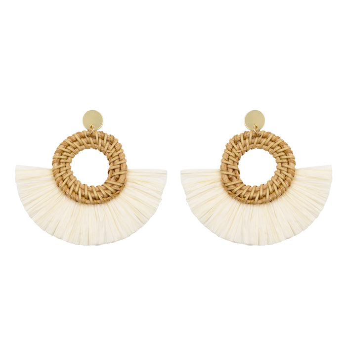 Tide Collection - Circle Rattan Earrings (Wholesale)