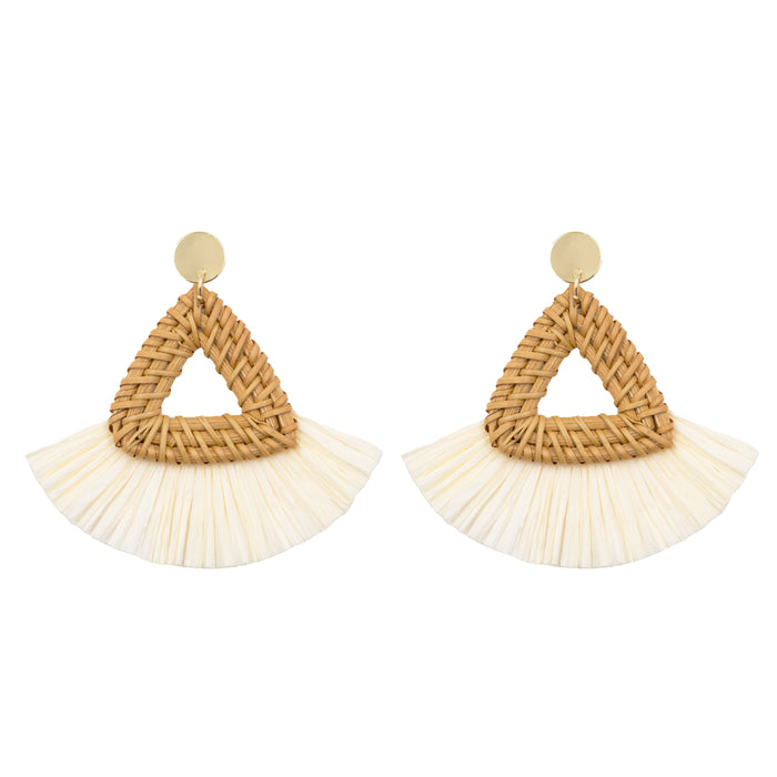 Tide Collection - Triangle Rattan Earrings