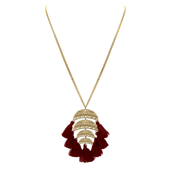 Ximena Collection - Maroon Necklace