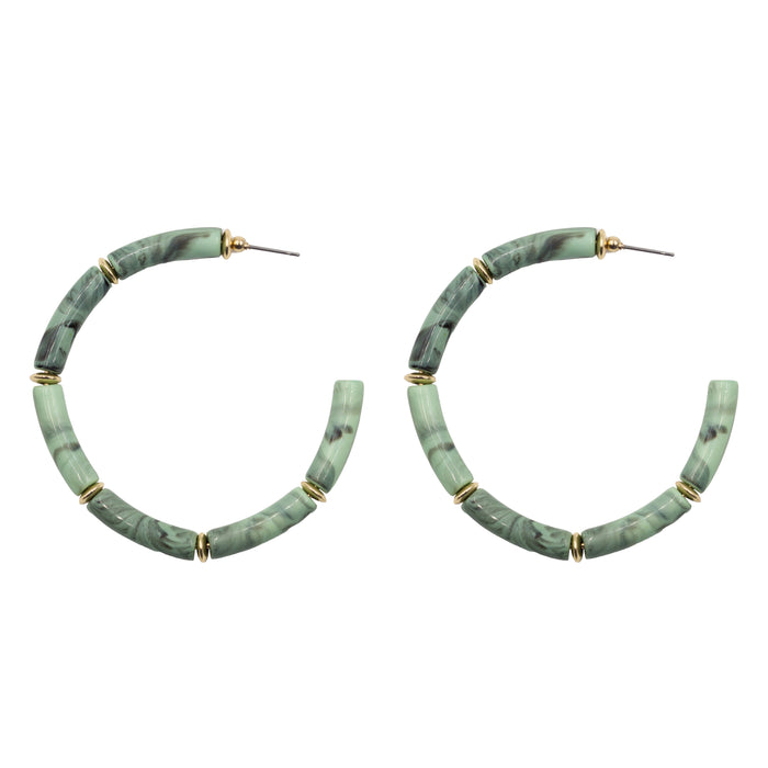 Yara Collection - Jade Hoop Earrings (Wholesale)