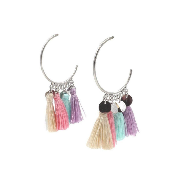 Tassel Collection - Silver Chika Earrings